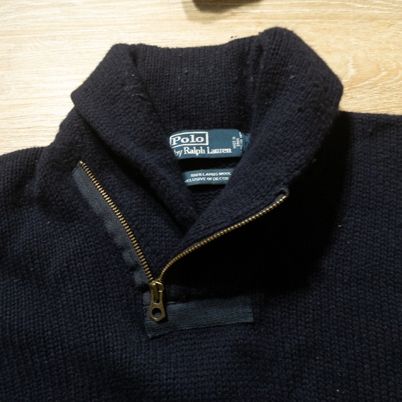 Polo By Ralph Lauren Men's Navy 100% Lambs Wool Sweater Size Small - Picture 8 of 8